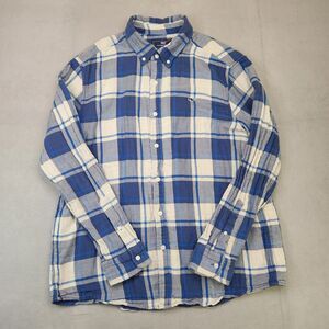 Vineyard Vines Flannel Whale Shirt Men's XL Blue Plaid Long Sleeve Classic Fit